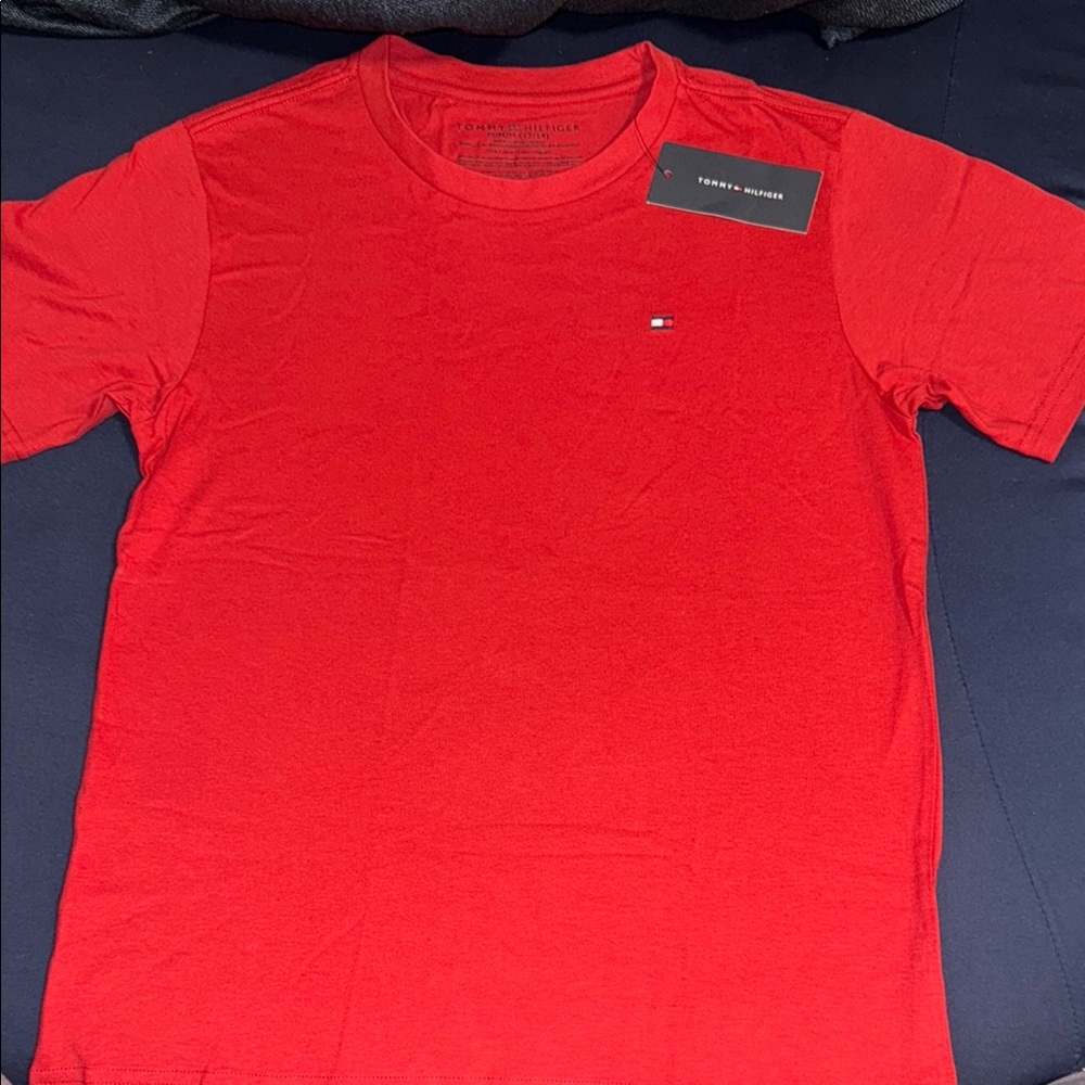 Tommy Hilfiger Boys Vibrant Red Short Sleeve Tee